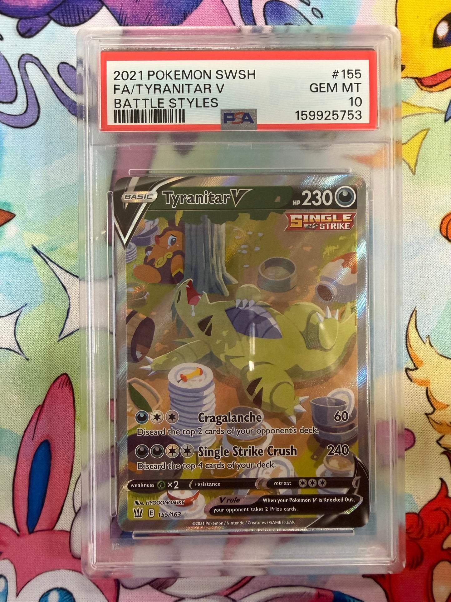 2021 BATTLE STYLES TYRANITAR V #155 PSA 10 PK1255