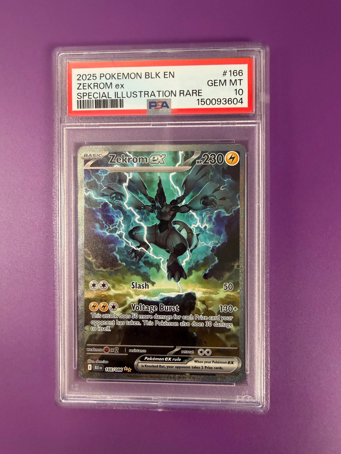 2025 ZEKROM BLACK BOLT #166 PSA 10 PK1285