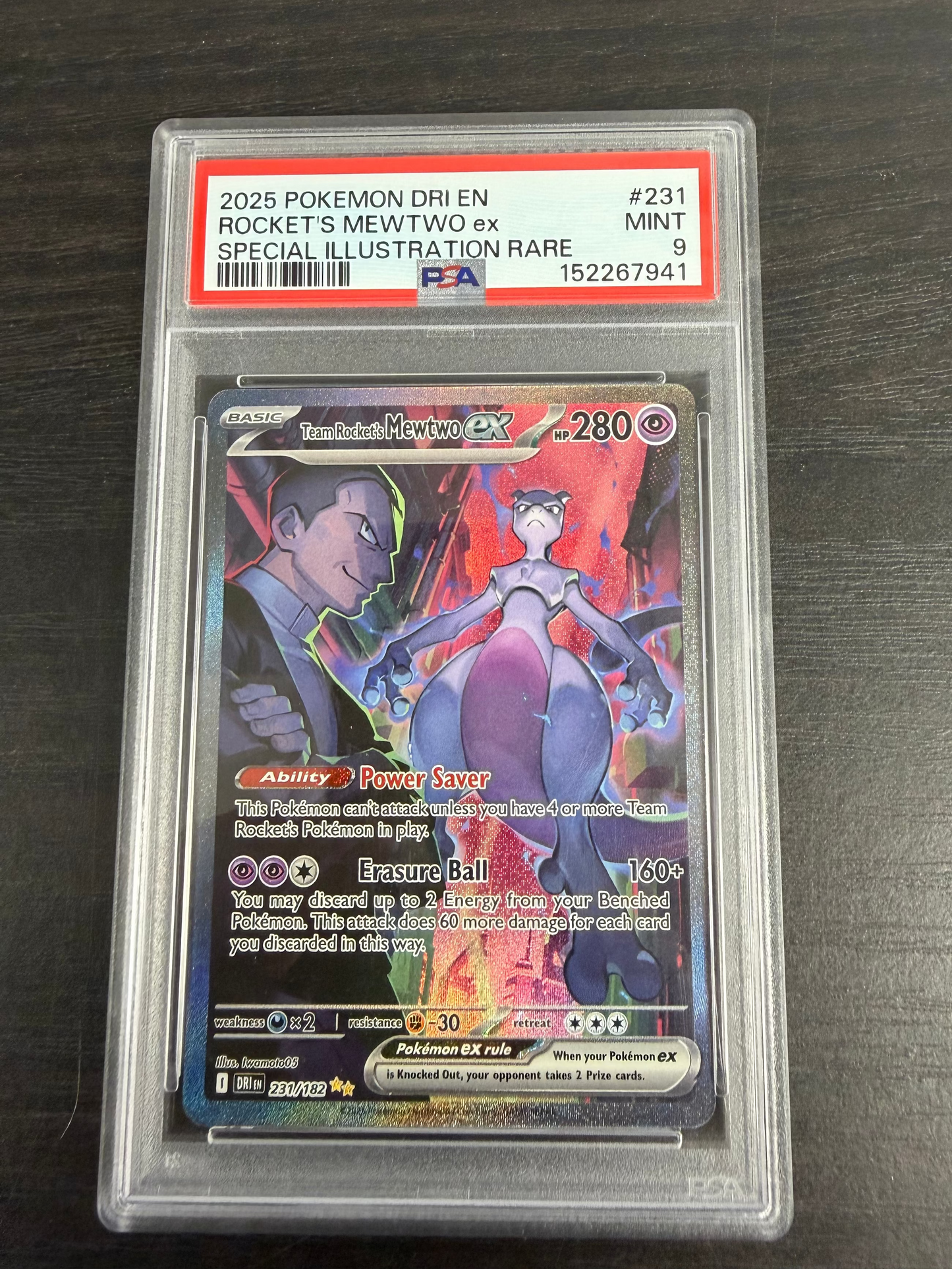 2025 ROCKET'S MEWTWO 231 DESTINED RIVALS PSA 9 PK973. SALE
