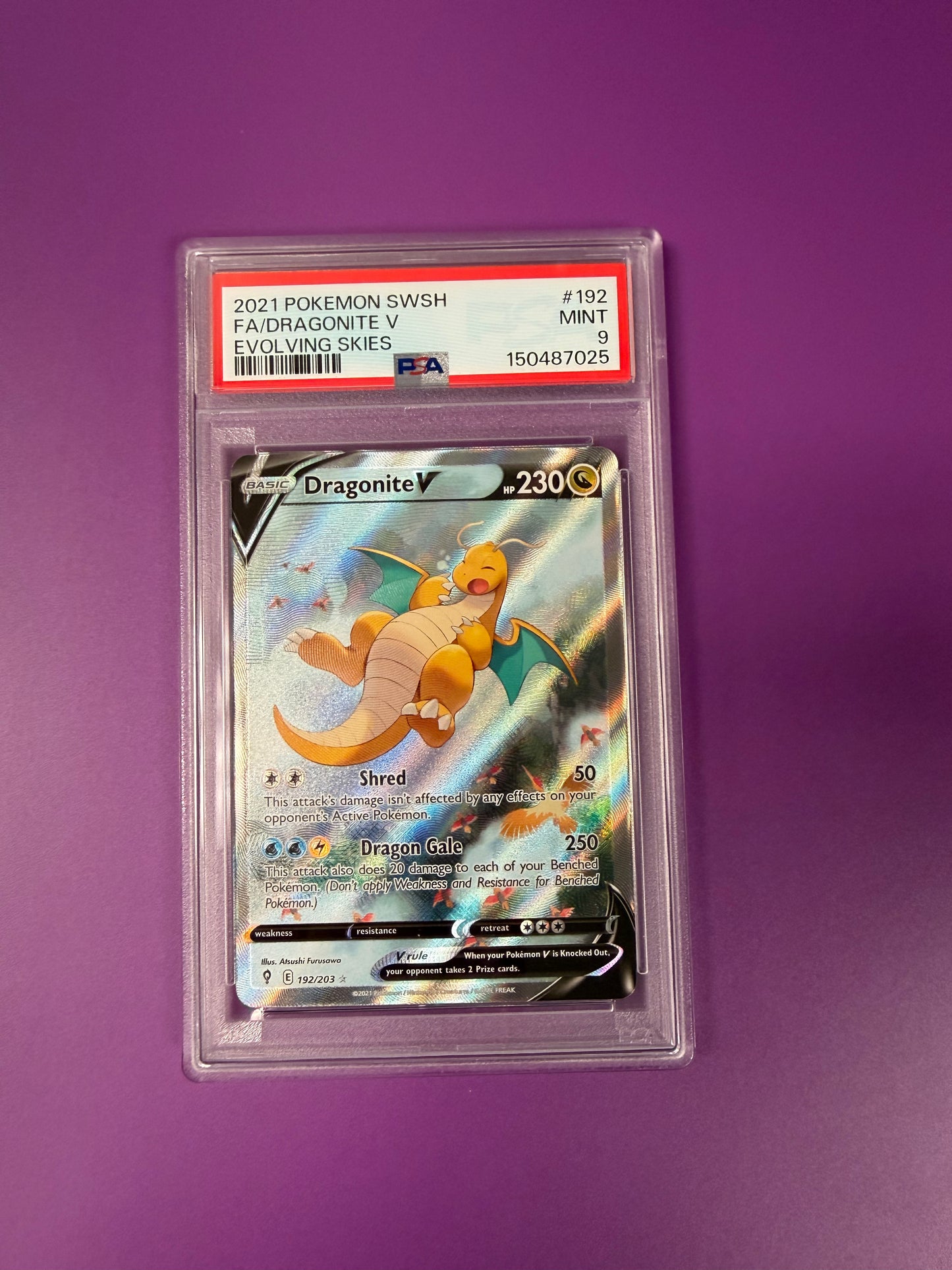 2021 EVOLVING SKIES #192 DRAGONITE PSA 9 PK1002