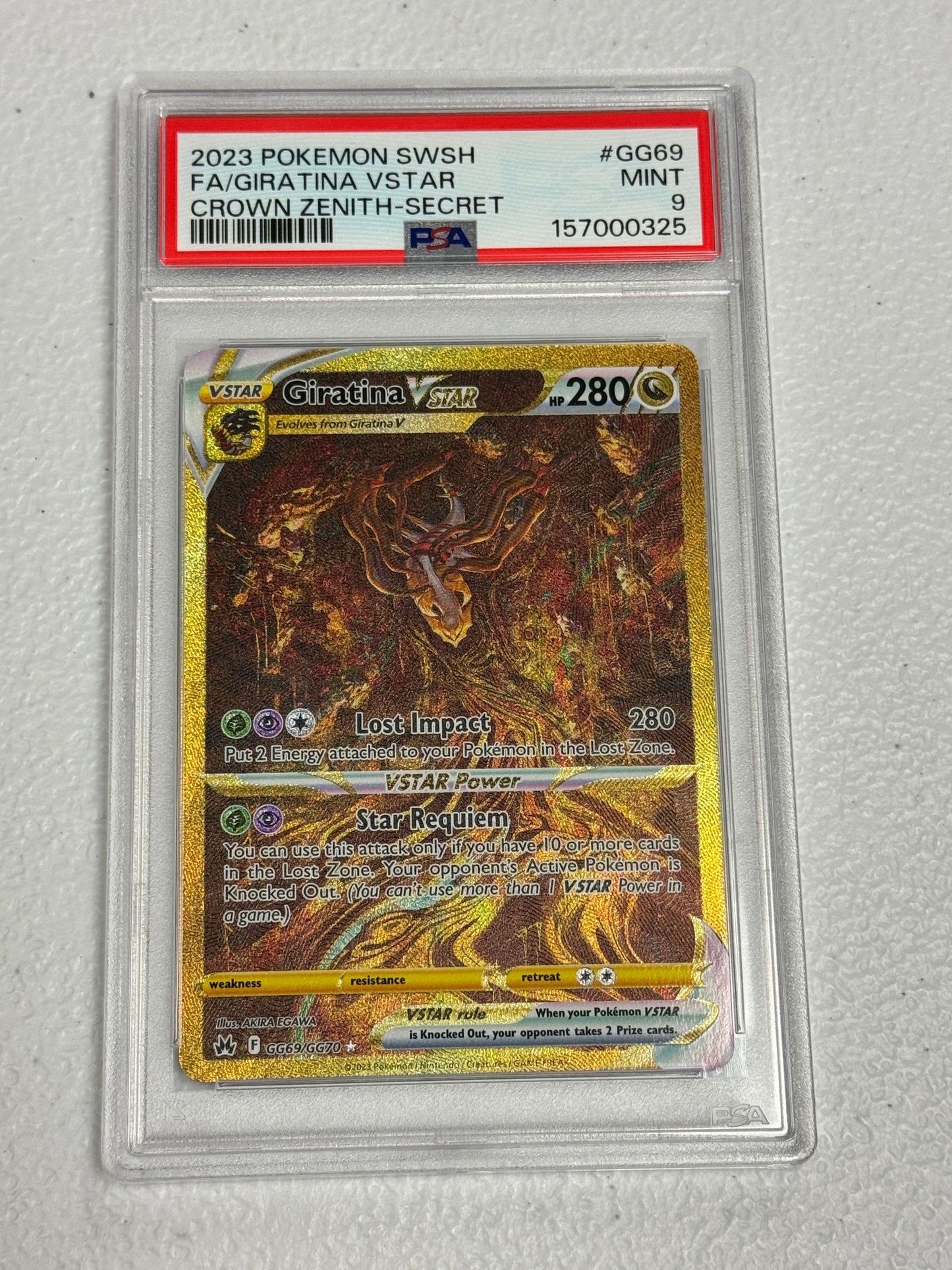 2023 CROWN ZENITH GIRATINA VSTAR #GG69 PSA 9 PK1309