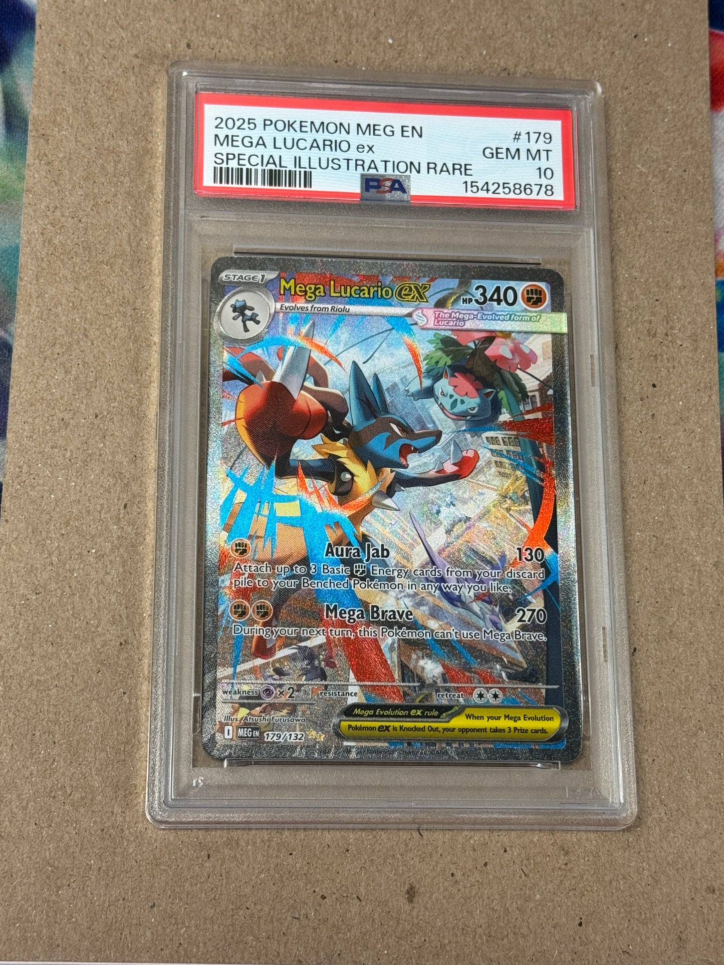 2025 MEGA EVOLUTION MEGA LUCARIO EX #179 PSA 10 PK1346