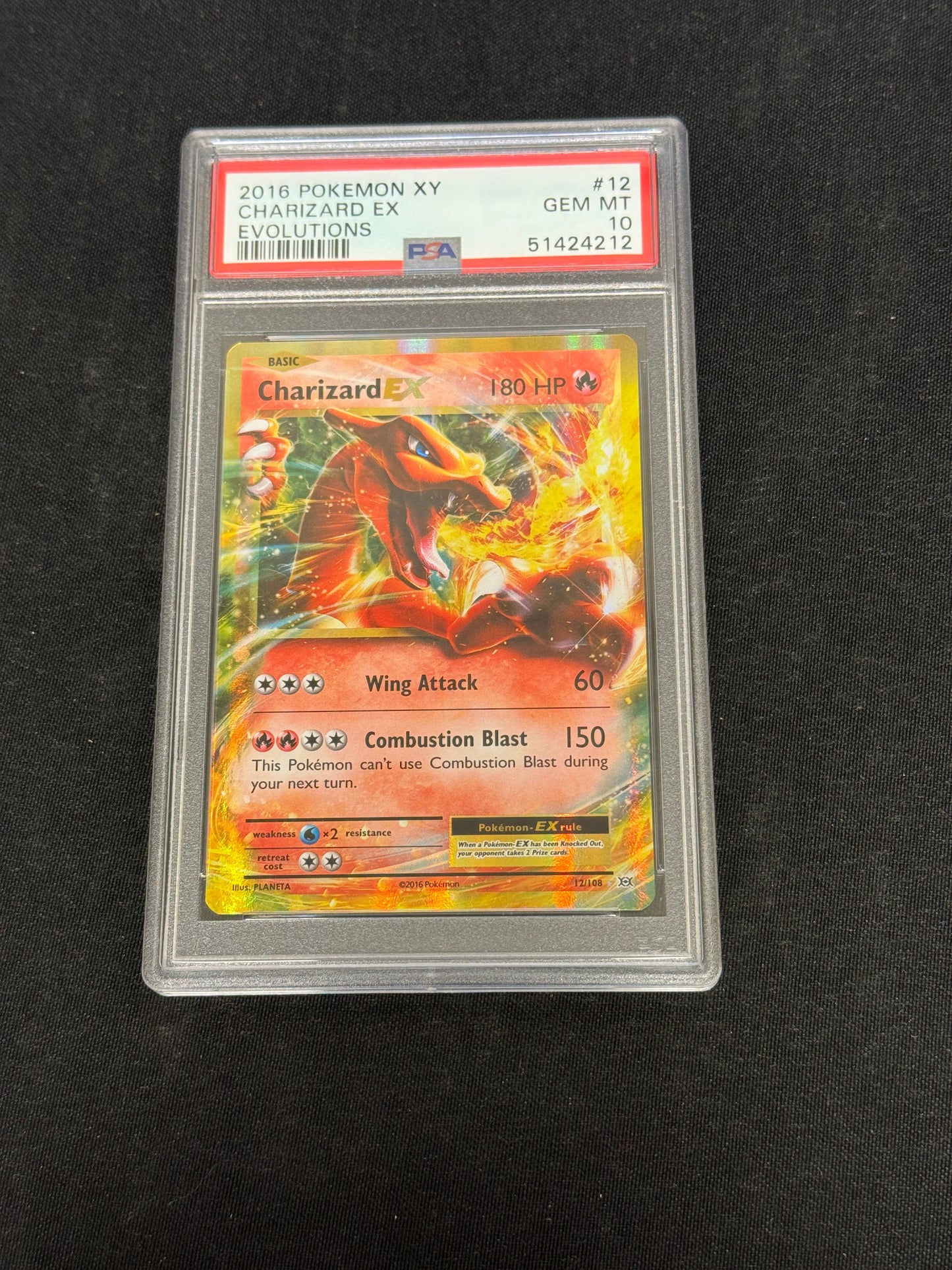 POKEMON EVOLUTIONS CHARIZARD EX 12/108 PSA 10 GEM MINT PK777