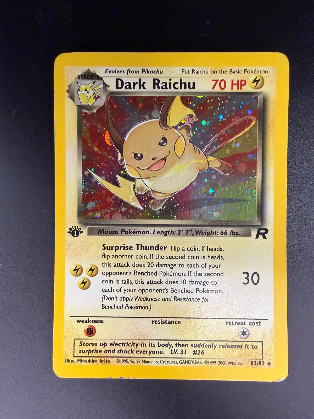 TEAM ROCKET DARK RAICHU 83/82 1ST EDITION *PK1513*