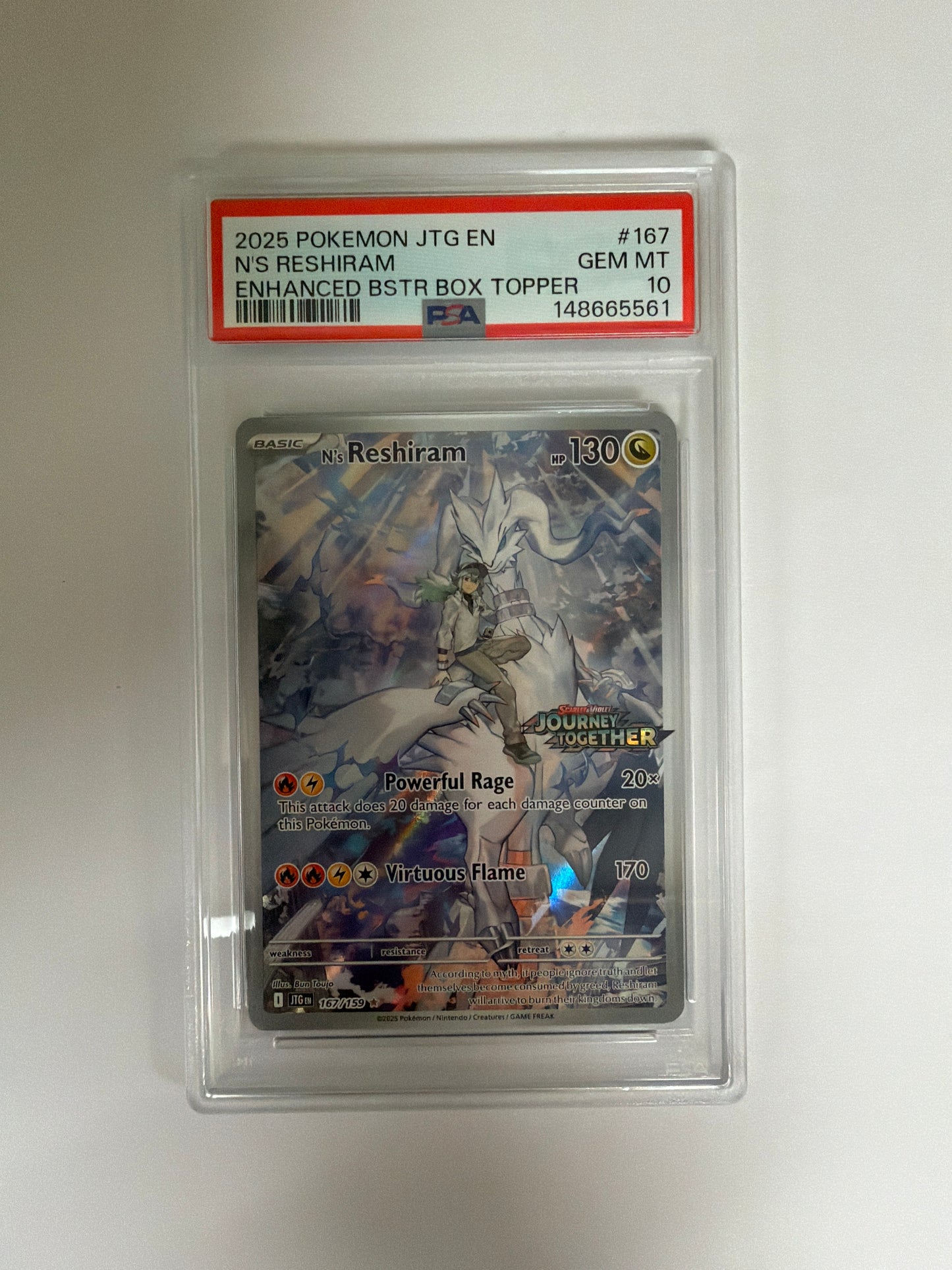 2025 N'S RESHIRAM #167 JOURNEY TOGETHER PSA 10 PK1220