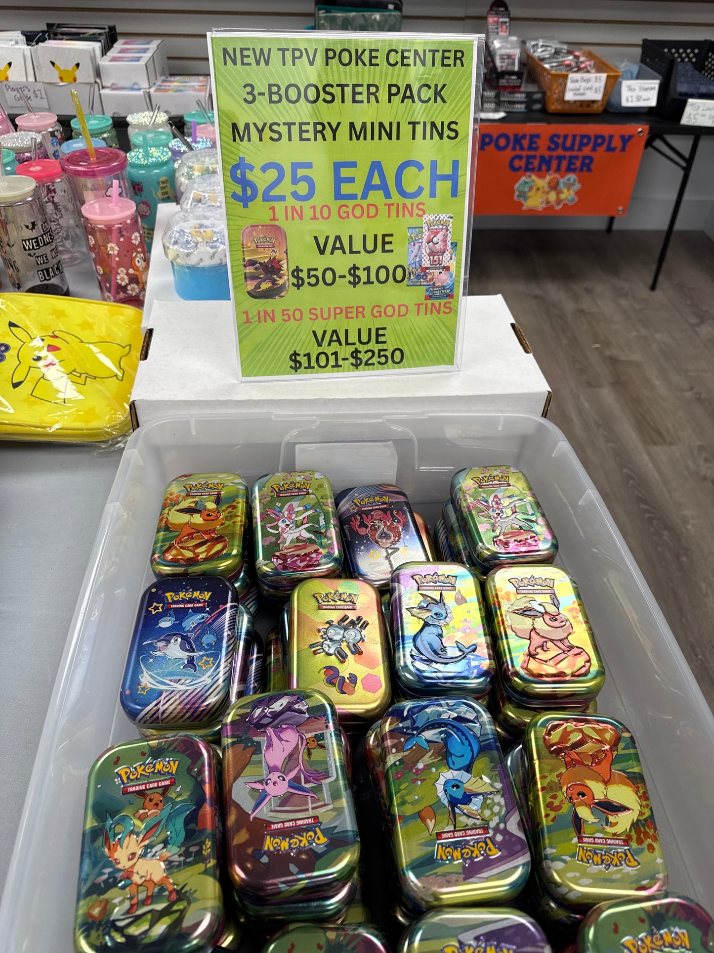$25 MYSTERY TIN W/3 BOOSTER PACKS.   GOD PACKS!!
