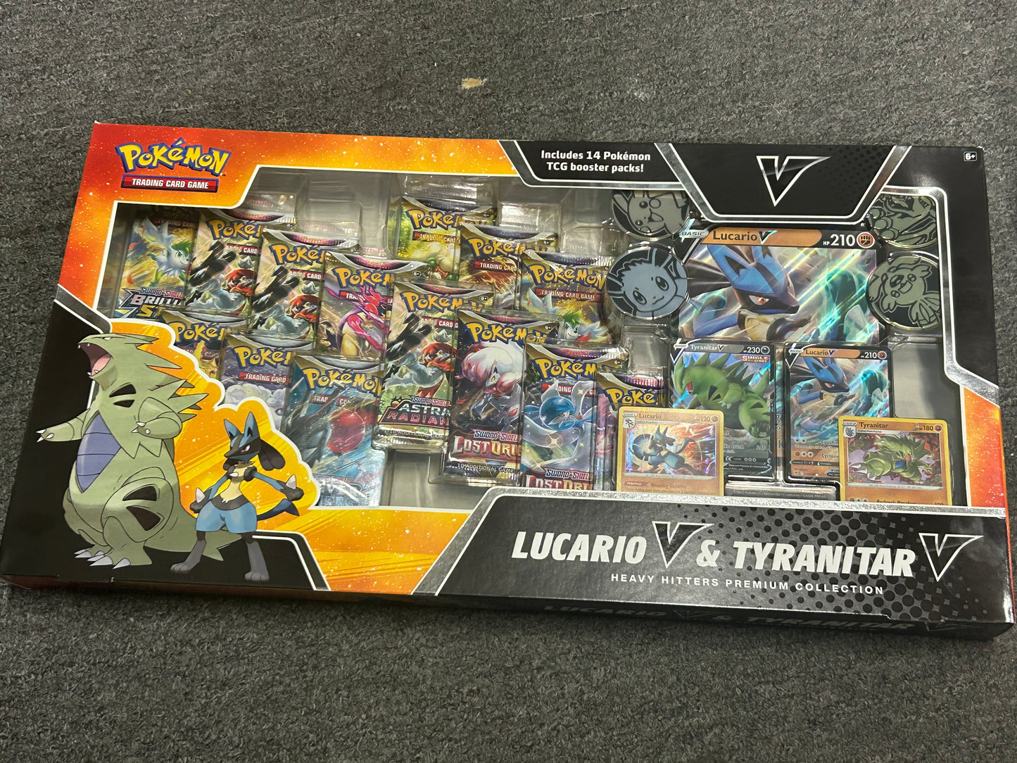 HEAVY HITTERS LUCARIO/TYRANITAR COLLECTION BOX. LIMIT 1