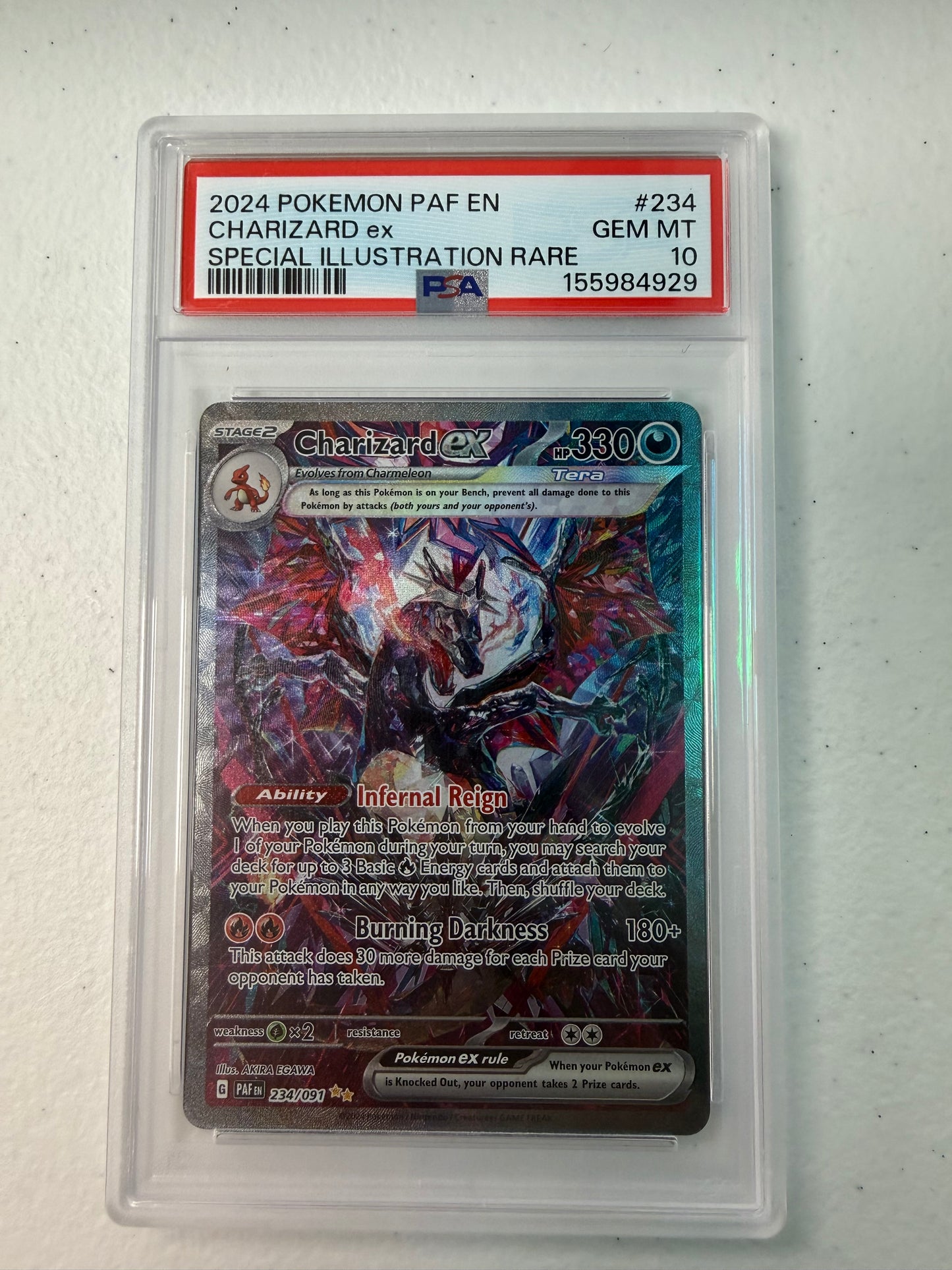 2024  PALDEAN FATES  CHARIZARD EX  #234  PSA 10  PK1010