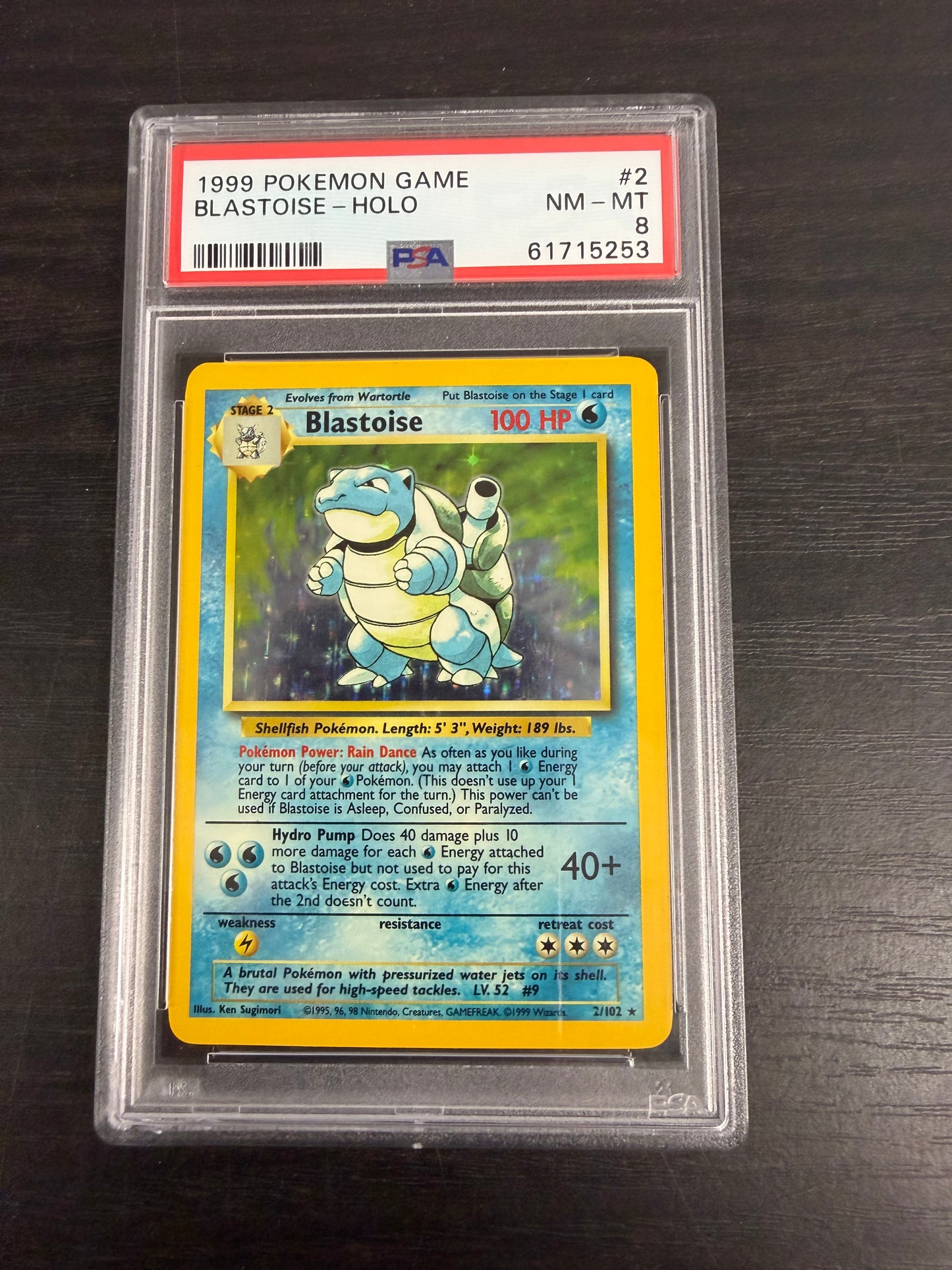 1999 BLASTOISE 2 BASE SET PSA 8 PK971. SALE