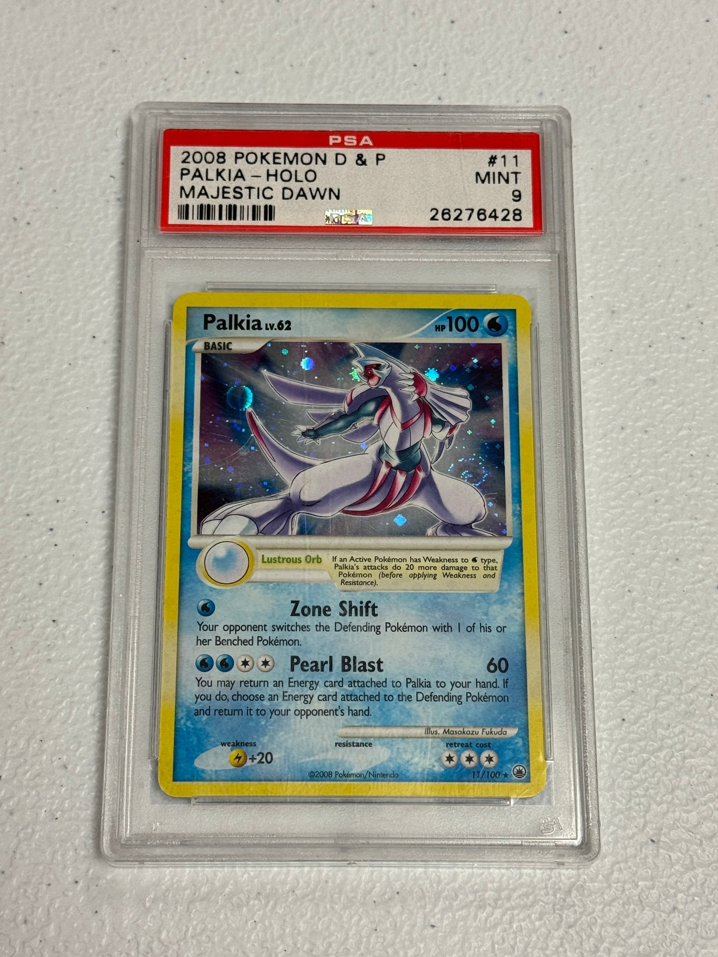 2008 MAJESTIC DAWN PALKIA #11  PSA 9  PK1319