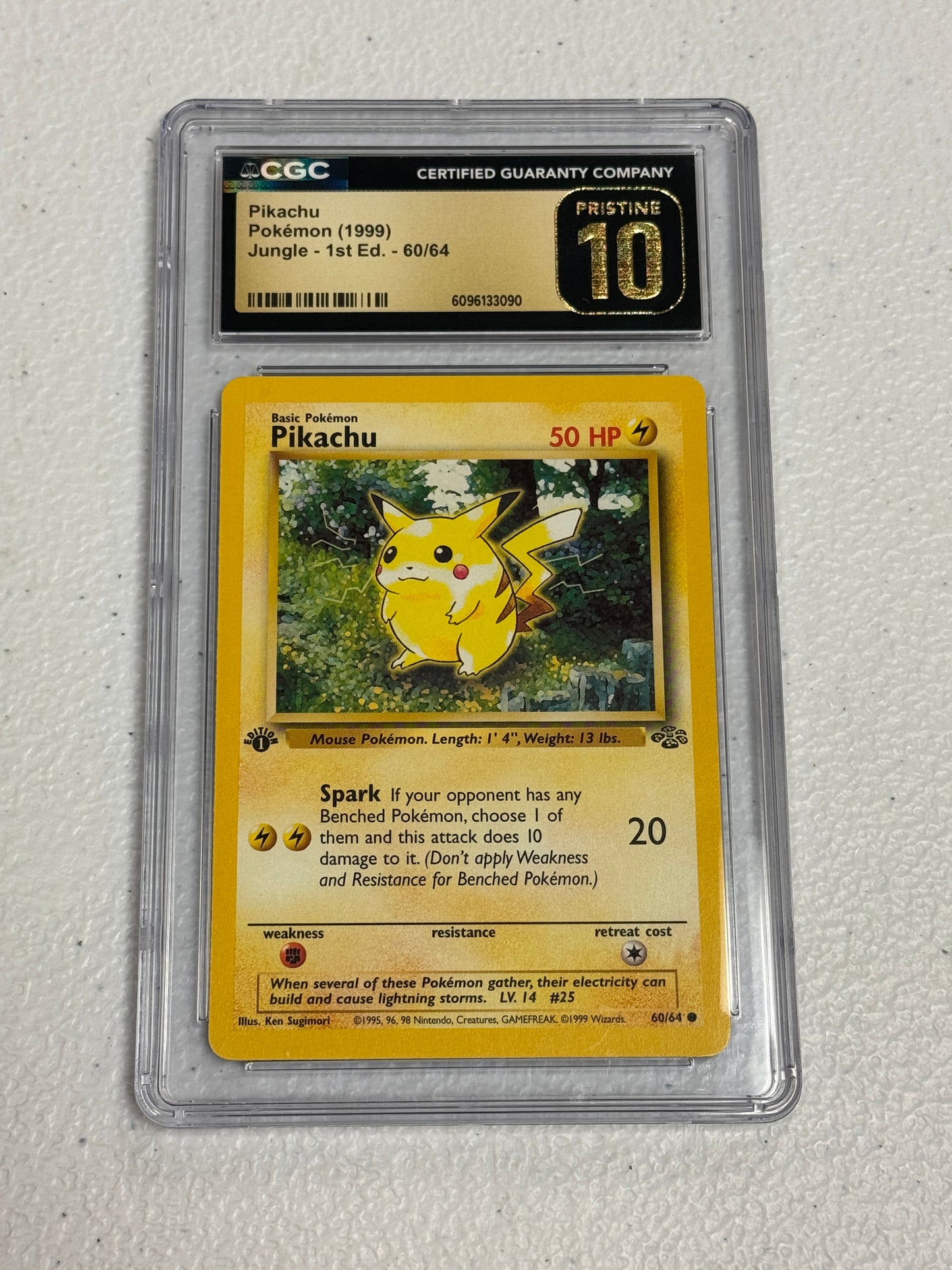 1999 JUNGLE 1ST EDITION PIKACHU #60  CGC PRISTINE 10  PK1321
