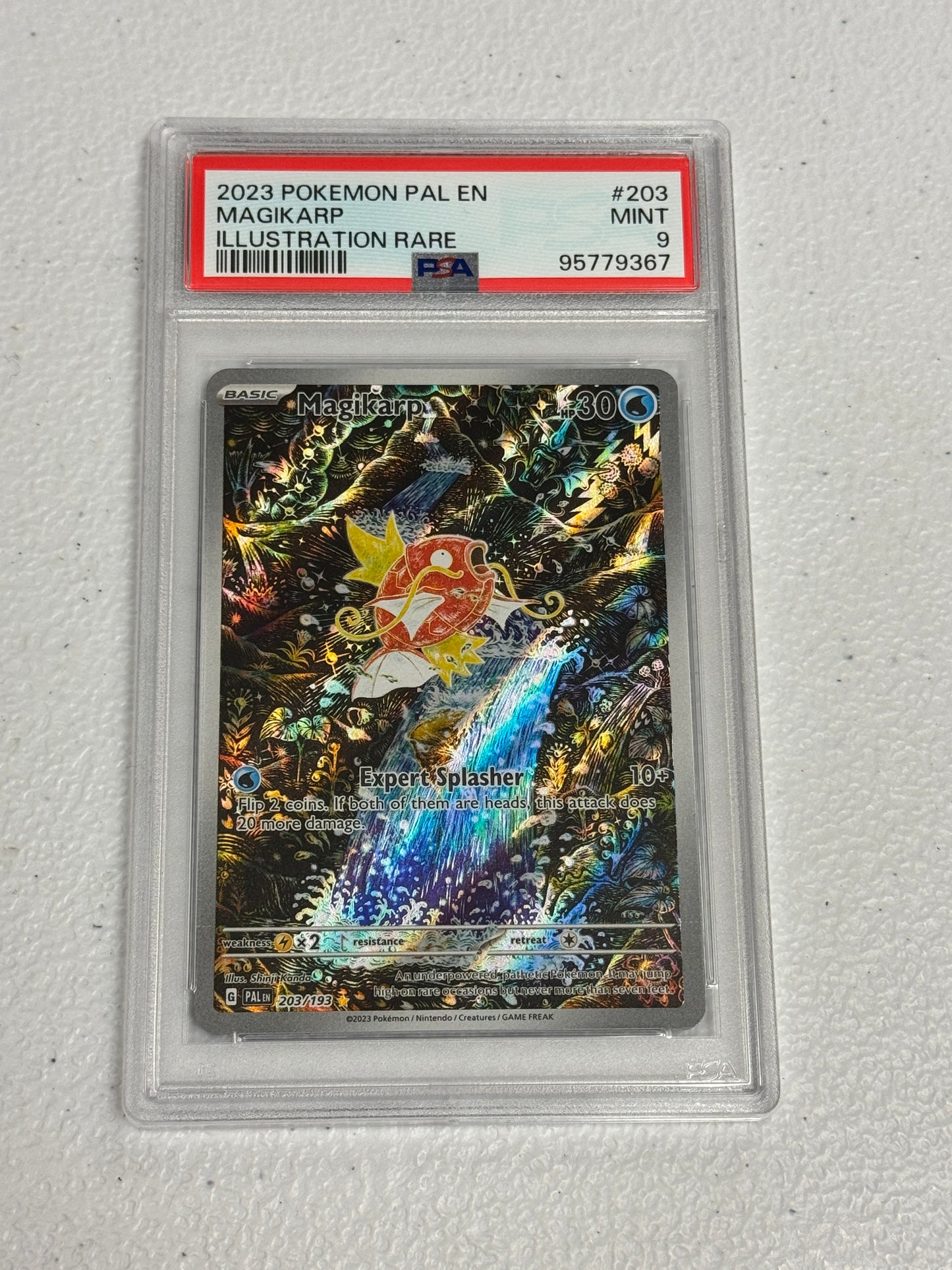 2023 PALDEA EVOLVED MAGIKARP #203  PSA 9  PK1325