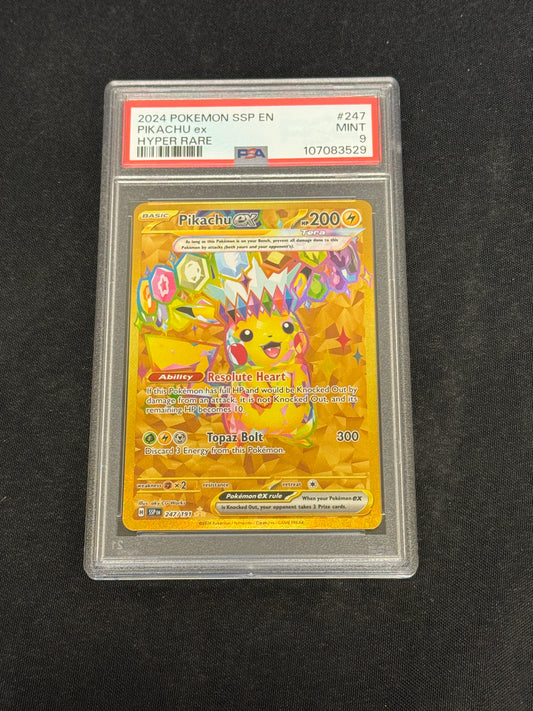 POKEON SURGING SPARKS PIKACHU ex 247/191  PSA 9  MINT  PK893