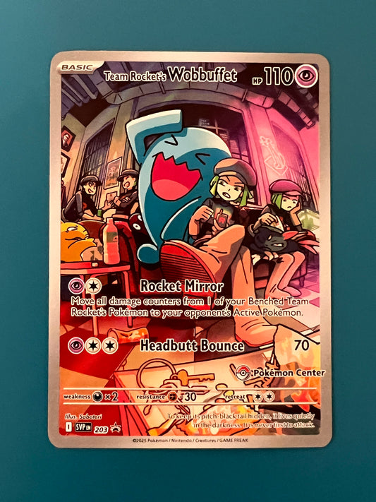 TEAM ROCKET'S WOBBUFFET POKEMON CENTER PROMO 203 PK1206 UNGRADED